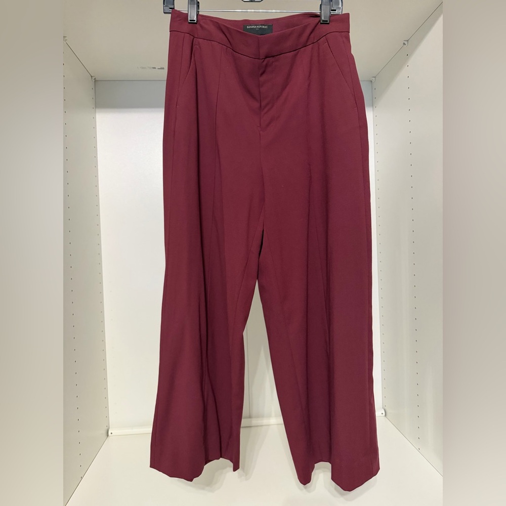 Banana Republic Factory Women's Burgundy Wide Leg Pants